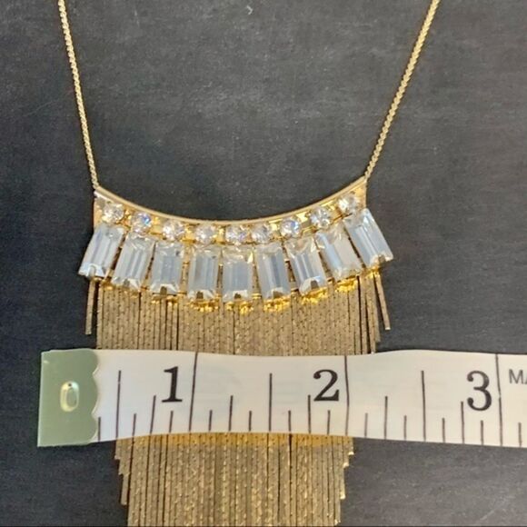 Guess Crystal and Gold Fringe Necklace - Picture 9 of 9